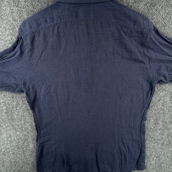 Eton CHELSEA Soft Dark Blue Medium Slim Long Sleeve Button Up Shirt Men Cotton - Picture 11 of 16